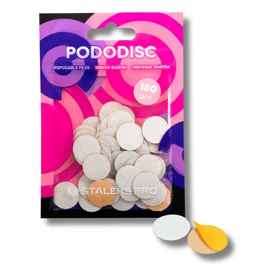 Staleks Pro Wymienne Pilniki Białe na Miękkiej Bazie do Dysku do Pedicure PODODISC S EXPERT 50 Sztuk