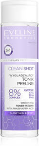 Eveline Clean Shot Wygładzający Tonik-Peeling 8% Kompleks Kwasów AHA BHA PHA 200ml