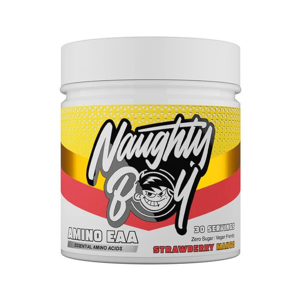 Naughty Boy Amino EAA Truskawka Mango Aminokwasy EAA Na Regenerację i Wytrzymałość Mięśni 345g