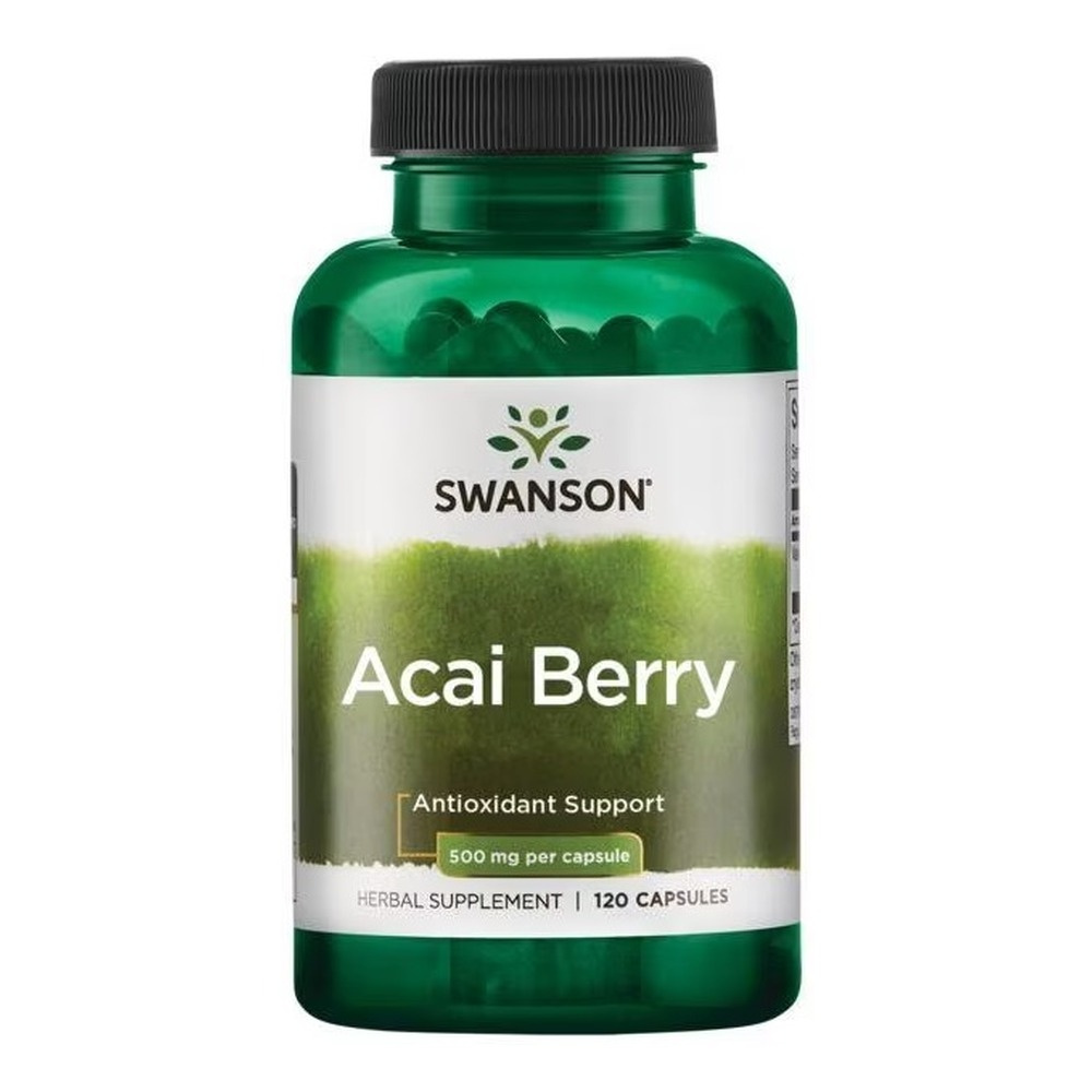 Swanson Acai Berry 500mg Ekstrakt z Owoców Acai na Ochronę Antyoksydacyjną 120 Kapsułek