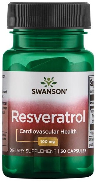 Swanson Resveratrol 100mg Wsparcie Antyoksydacyjne 30 Kapsułek