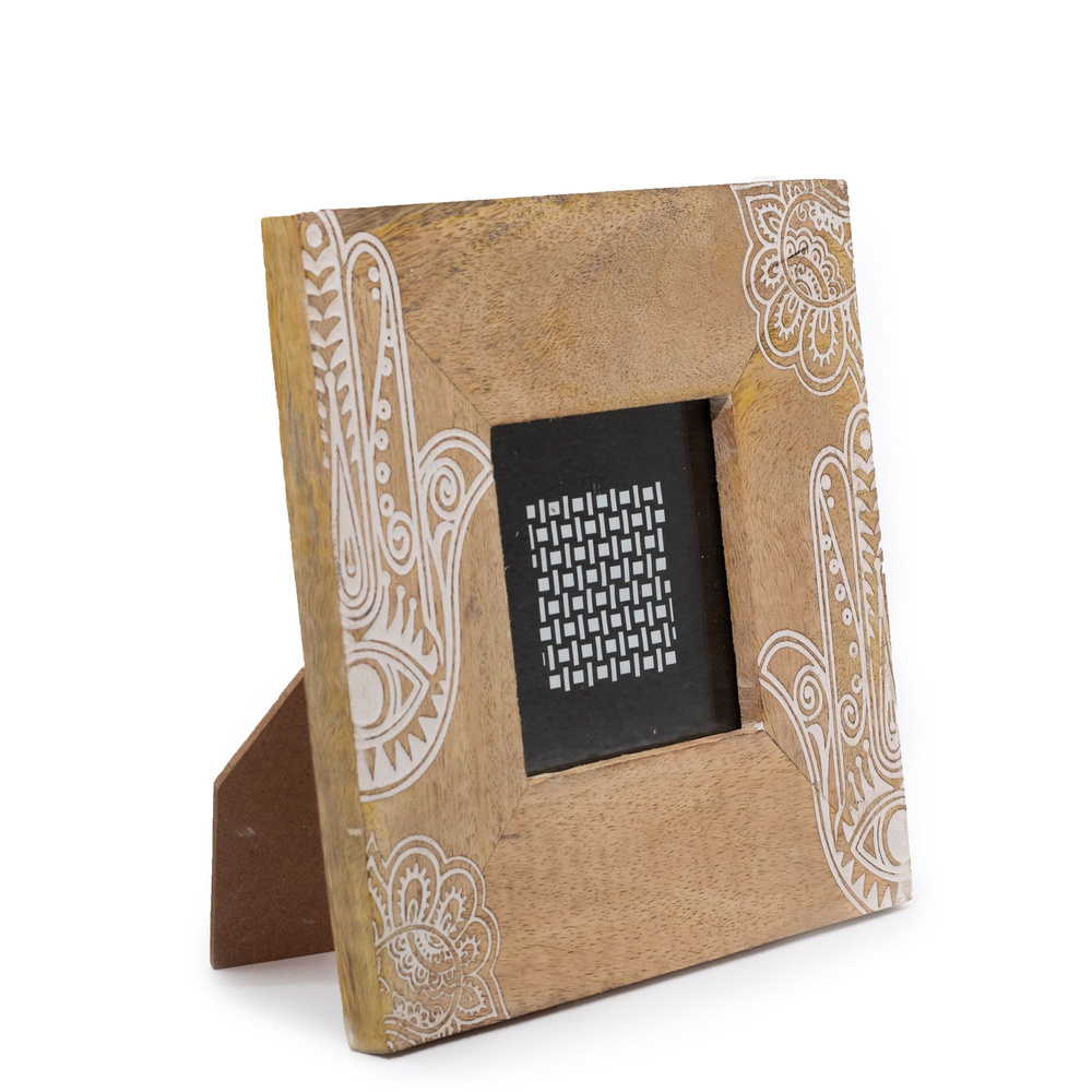 Small Mango Wood Picture Framel (for 10x10cm) 20x20x2cm- Hansa - White