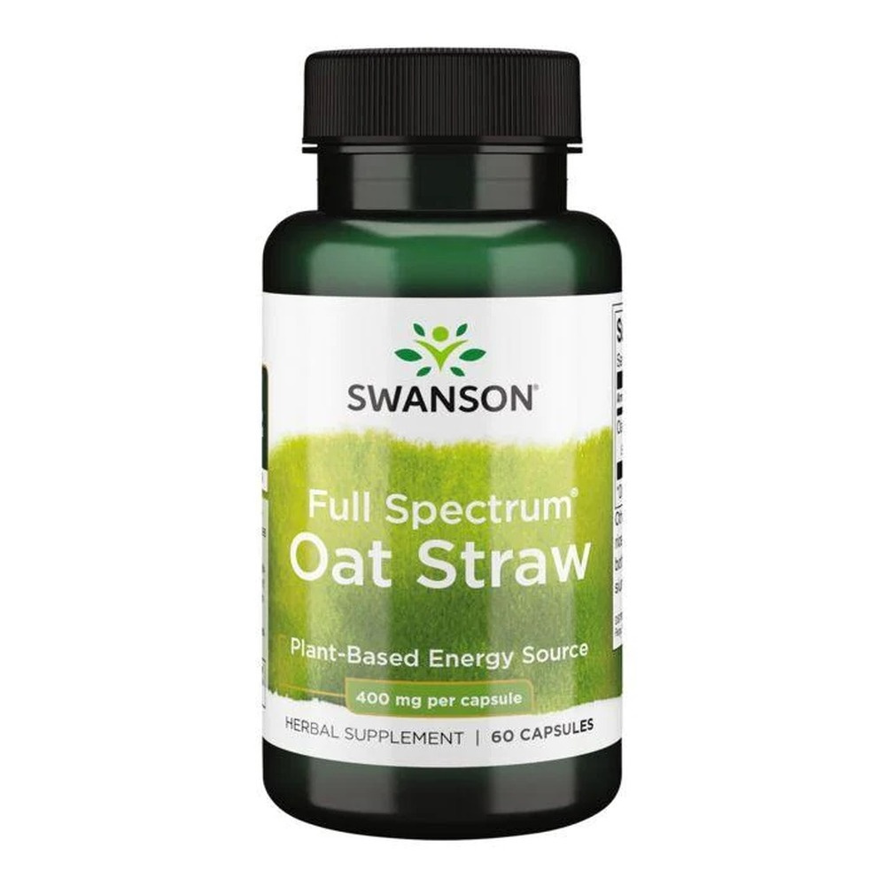 Swanson Słoma Owsiana 400mg na Witalność i Układ Nerwowy 60 Kapsułek
