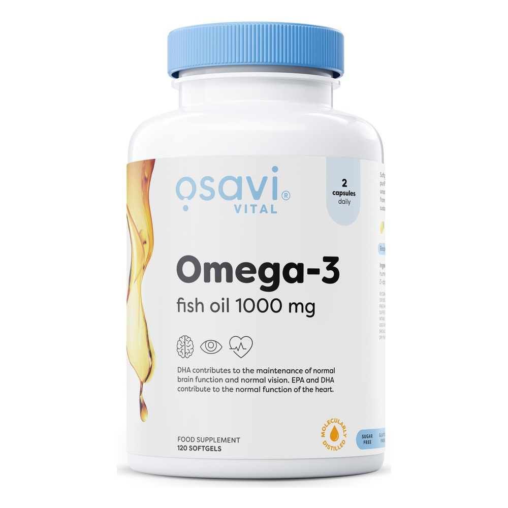 Osavi Omega 3 Olej z Ryb Destylowany Molekularnie 1000mg 120 kapsułek