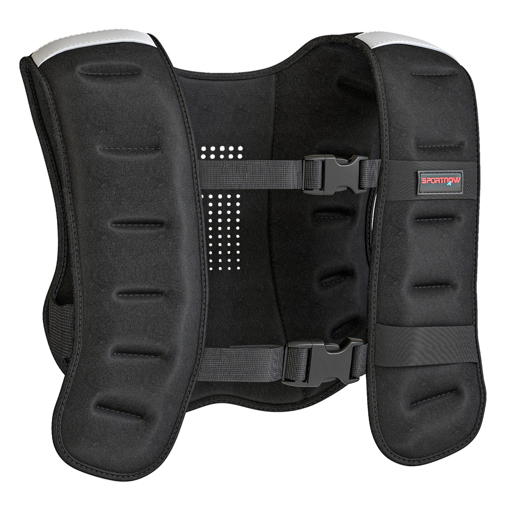 SPORTNOW Weighted Vest, 10 kg Weight Vest with Adjustable Straps, Reflective Strips, Black
