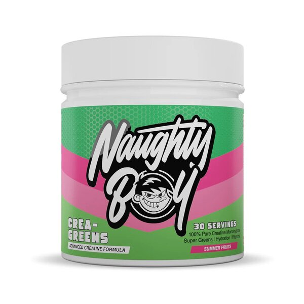 Naughty Boy Crea-Greens Owoce Lata Kreatyna z Mieszanką Roślinną na Wsparcie Treningowe 270g