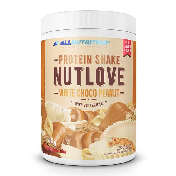 Allnutrition Nutlove Protein Shake Odżywka Wysokobiałkowa Biała Czekolada i Orzech 630g
