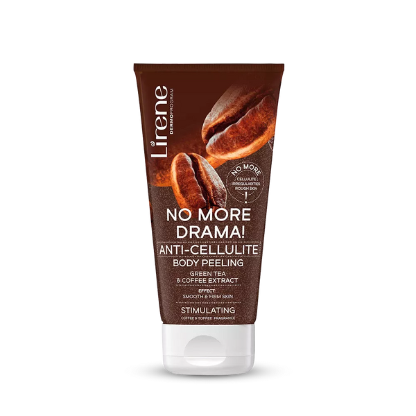 Lirene No More Drama! Antycellulitowy Peeling Cukrowy z Kawą i Zieloną Herbatą 175g