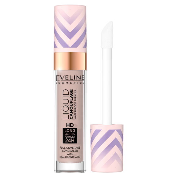 Eveline Liquid Camouflage Wodoodporny Korektor Kamuflujący z Kwasem Hialuronowym Nr. 04 Light Almond 7.5ml