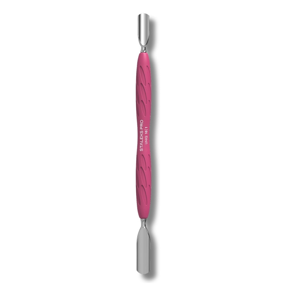 Staleks Pro UNIQ  Kopytko do Manicure Gummy z Silikonową Rękojeścią UNIQ 10 TYPE 1 Popychacz Szeroki Zaokrąglony i Popychacz Wąski Zaokrąglony 1 Sztuka