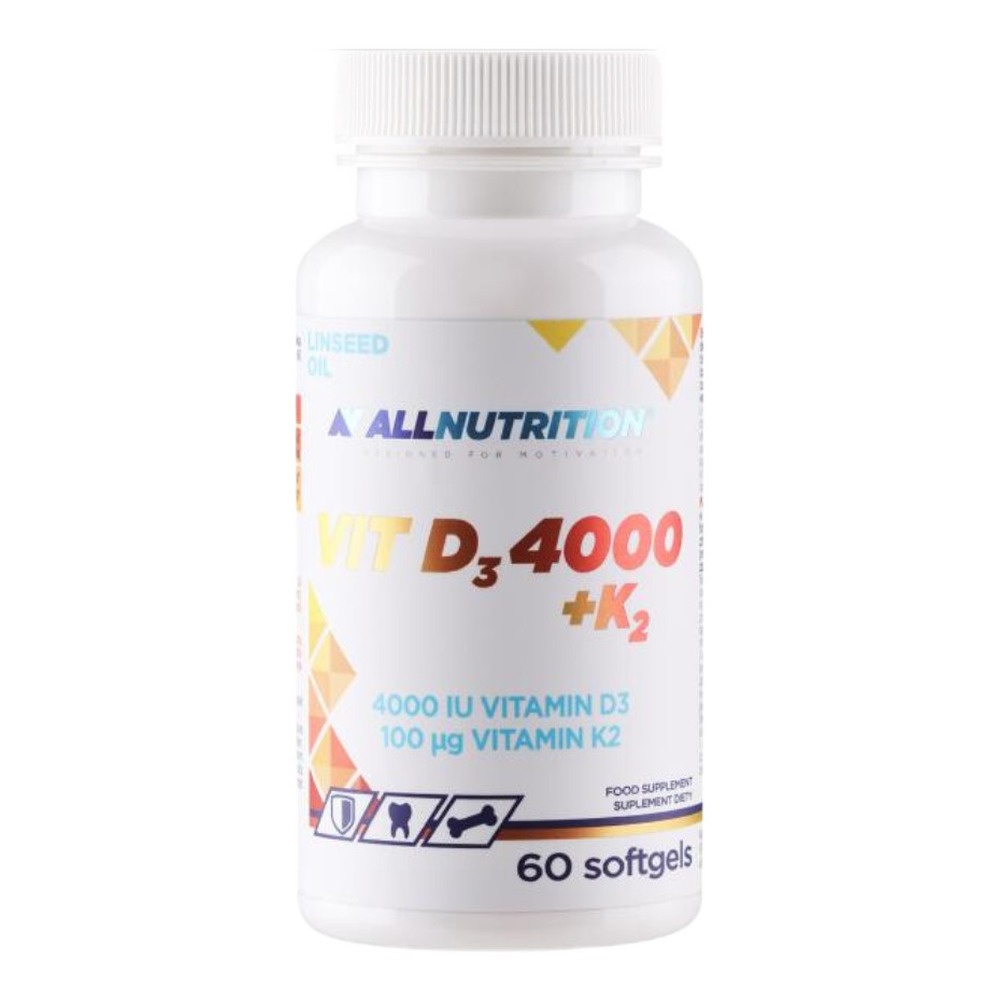 Allnutrition Witamina D3 4000 i K2 Na Odporność i Zdrowe Kości 60 Kapsułek