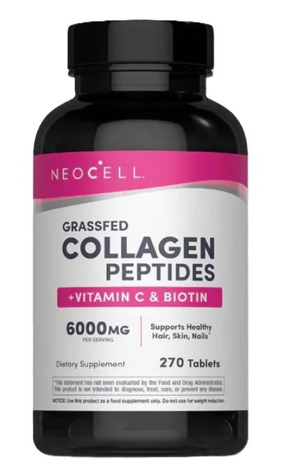 NeoCell Kolagen Wołowy z Witaminą C i Biotyną Na Skórę Włosy i Paznokcie 270 Tabletek