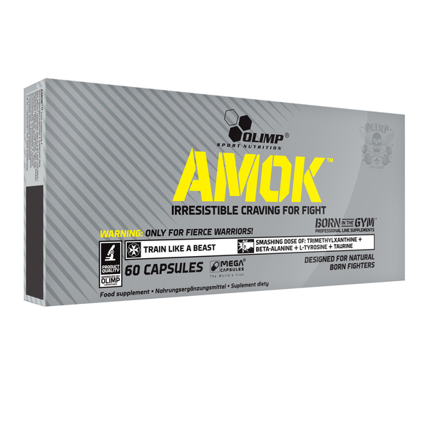 Olimp Nutrition Amok Suplement Przedtreningowy na Energię i Motywację 60 Kapsułek
