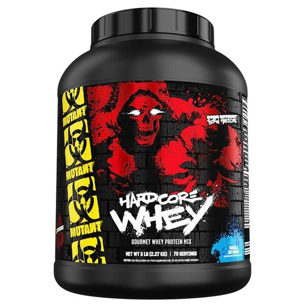 Mutant Hardcore Whey Izolat i Hydrolizat Białka Serwatkowego na Wzrost Mięśni Waniliowe Lody 2270g