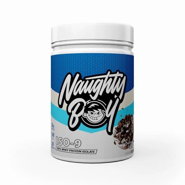 Naughty Boy Iso-9 Cookies and Cream Izolat Białka Serwatkowego na Wsparcie Mięśni 900g