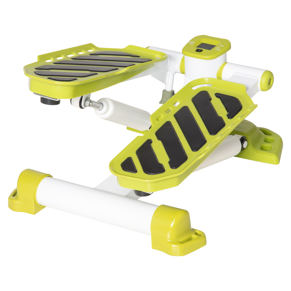 HOMCOM Portable Mini Stepper, Steppers for Exercise Workout with LCD Display Monitor, Anti-skid Foot Pedals for Home Gym Office, Yellow