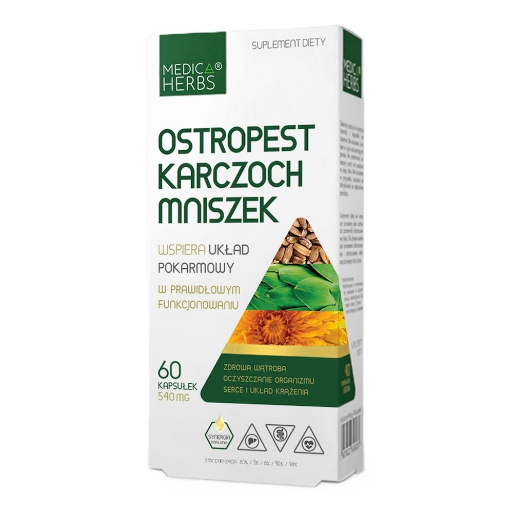 MEDICA HERBS Ostropest, Karczoch, Mniszek 60 kaps.