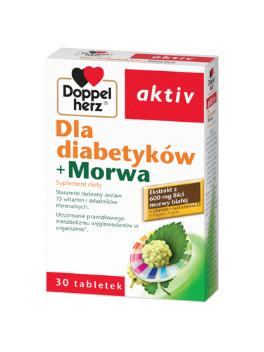 DoppelHerz Aktiv Dla Diabetyków Morwa Biała + Witaminy i Minerały 30 Tabletek