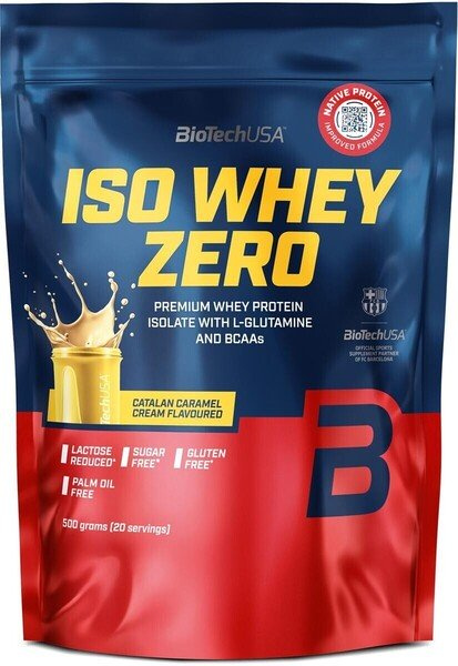 BioTechUSA Iso Whey Zero Izolat Białka Serwatkowego Krem Katalońsko-Karmelowy 500g