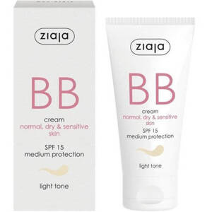 Ziaja BB Aktywny Krem na Nedoskonałości Cera Sucha, Wrażliwa i Normalna SPF15 Odcień Jasny 50ml