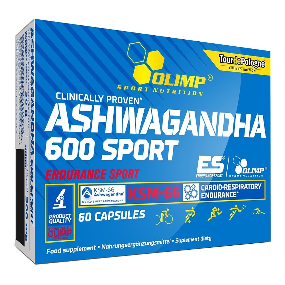 Olimp Ashwagandha 600 Sport Adaptogen na Stres i Zmęczenie 60 Kapsułek