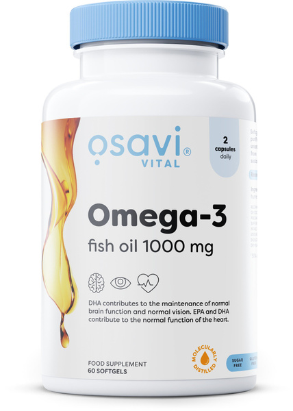 Osavi Omega 3 Olej Rybi Destylowany Molekularnie 1000mg 60 kapsułek