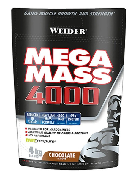 Weider Mega Mass 4000, Chocolate - 4000g