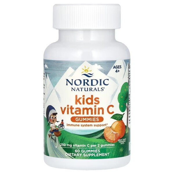 Nordic Naturals Kids Witamina C w Żelkach Mandarynkowe Na Wsparcie Odporności 60 Żelków
