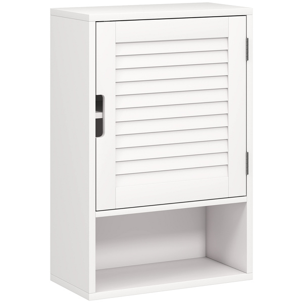 HOMCOM Bathroom Cabinet, Wall Mounted Storage Cabinet with Adjustable Shelves, 40 x 20 x 60 cm, White
