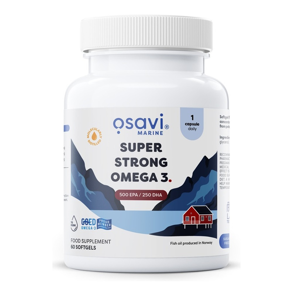 Osavi Super Strong Omega 3 zawierający 500 EPA i 250 DHA 60 kapsułek
