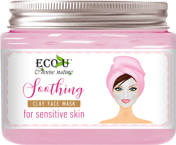 EcoU Kojąca Różowa Glinka Maseczka do Twarzy do Cery Wrażliwej z Masłem Shea 150ml