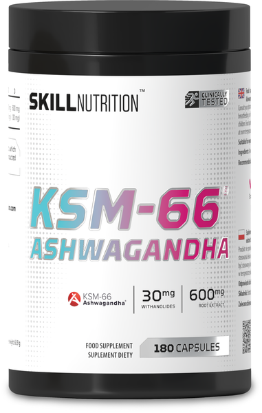Skill Nutrition KSM 66 Ashwagandha 180 wegańskich kapsułek