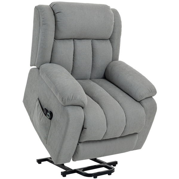 HOMCOM Eight-Point Massage Electric Lift Chair - Light Grey