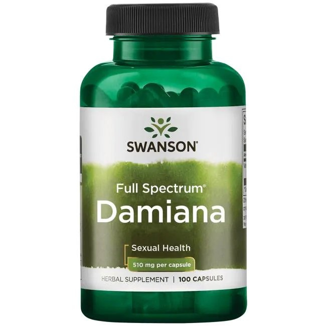 Swanson Damiana 510mg na Układ Trawienny i Moczowy 100 Kapsułek