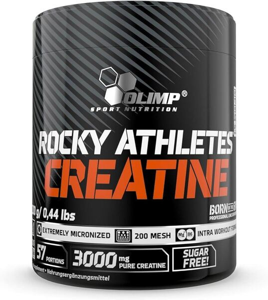 Olimp Nutrition Rocky Athletes Creatine Monohydrat Kreatyny z Magnezem i Witaminą B6 na Wydajność 200g