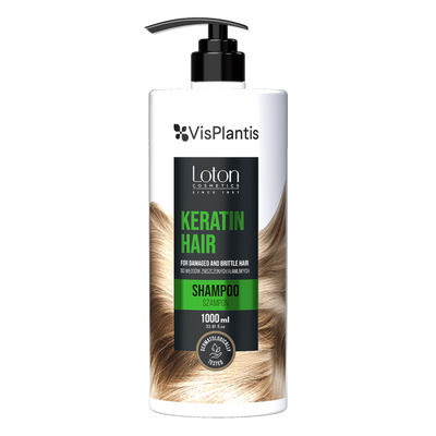 Vis Plantis Loton Keratin Wzmacniający Szampon do Włosów Zniszczonych i Łamliwych z Keratyną 1000ml
