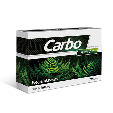 Carbo Activ Vita Węgiel Aktywny 20 kaps. Best Before 31.12.25
