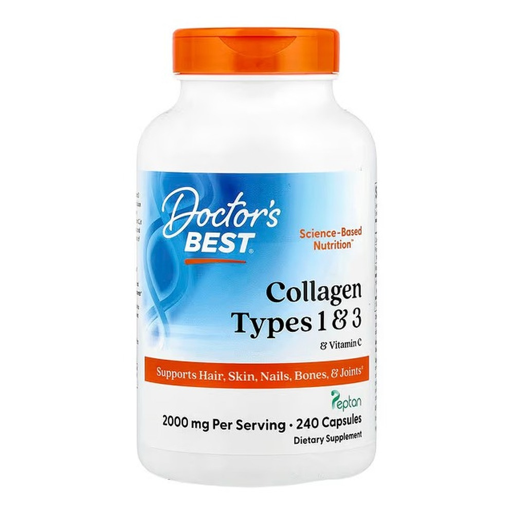 Collagen Types 1 and 3 with Peptan and Vitamin C, 500mg - 240 caps