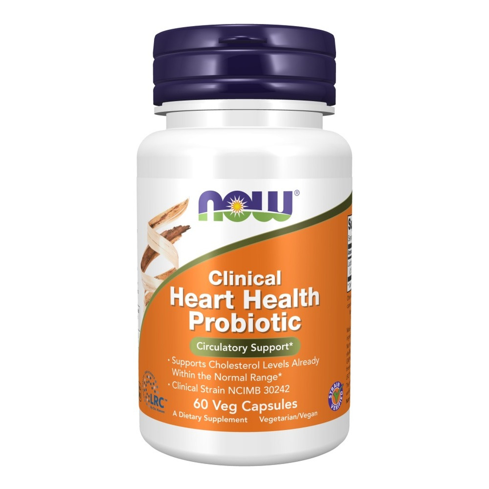 NOW Foods Kliniczny Probiotyk na Zdrowie Serca Na Wsparcie Poziomu Cholesterolu 60 Kapsułek