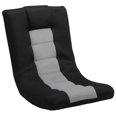 HOMCOM Floor Chair, Folding Floor Sofa with Adjustable Backrest, Wide Seat, Swivel Base, Black