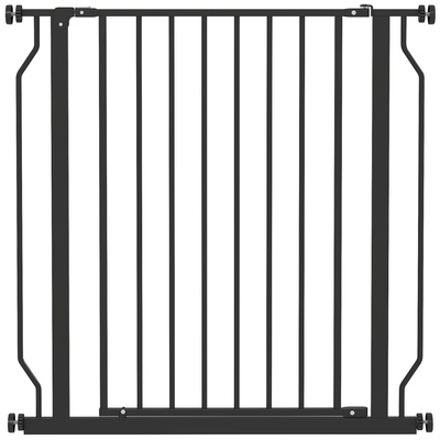 PawHut Extra Wide Dog Gate, with Door Pressure, for Doorways, Hallways, Staircases - Black