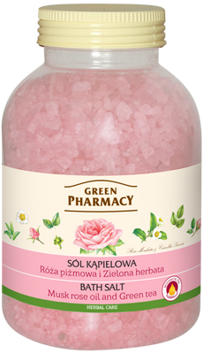Green Pharmacy Sól Kąpielowa z Różą Piżmową i Zieloną Herbatą 1300g