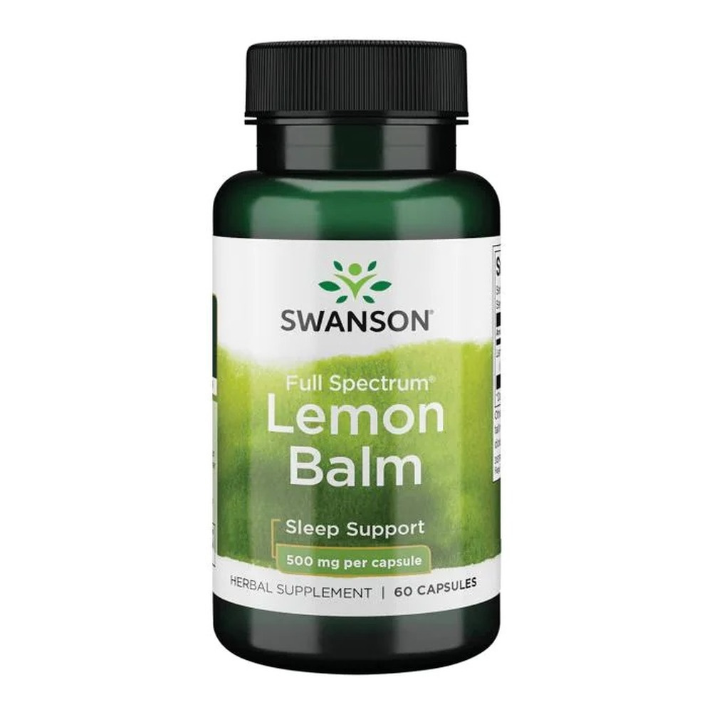 Swanson Full Spectrum Melisa Lekarska 500mg na Relaks i Dobry Sen 60 Kapsułek