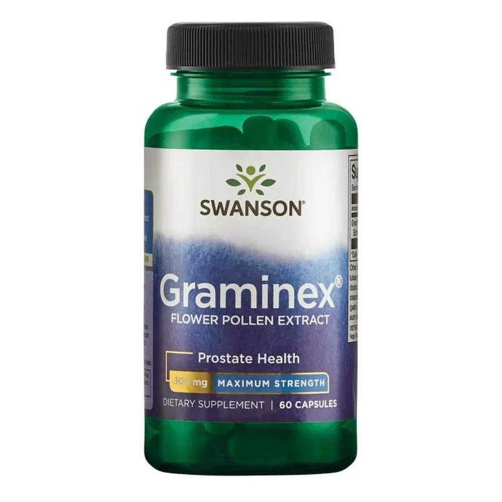 Swanson Graminex 500mg Pyłek Kwiatowy na Prostatę i Układ Moczowy 60 Kapsułek