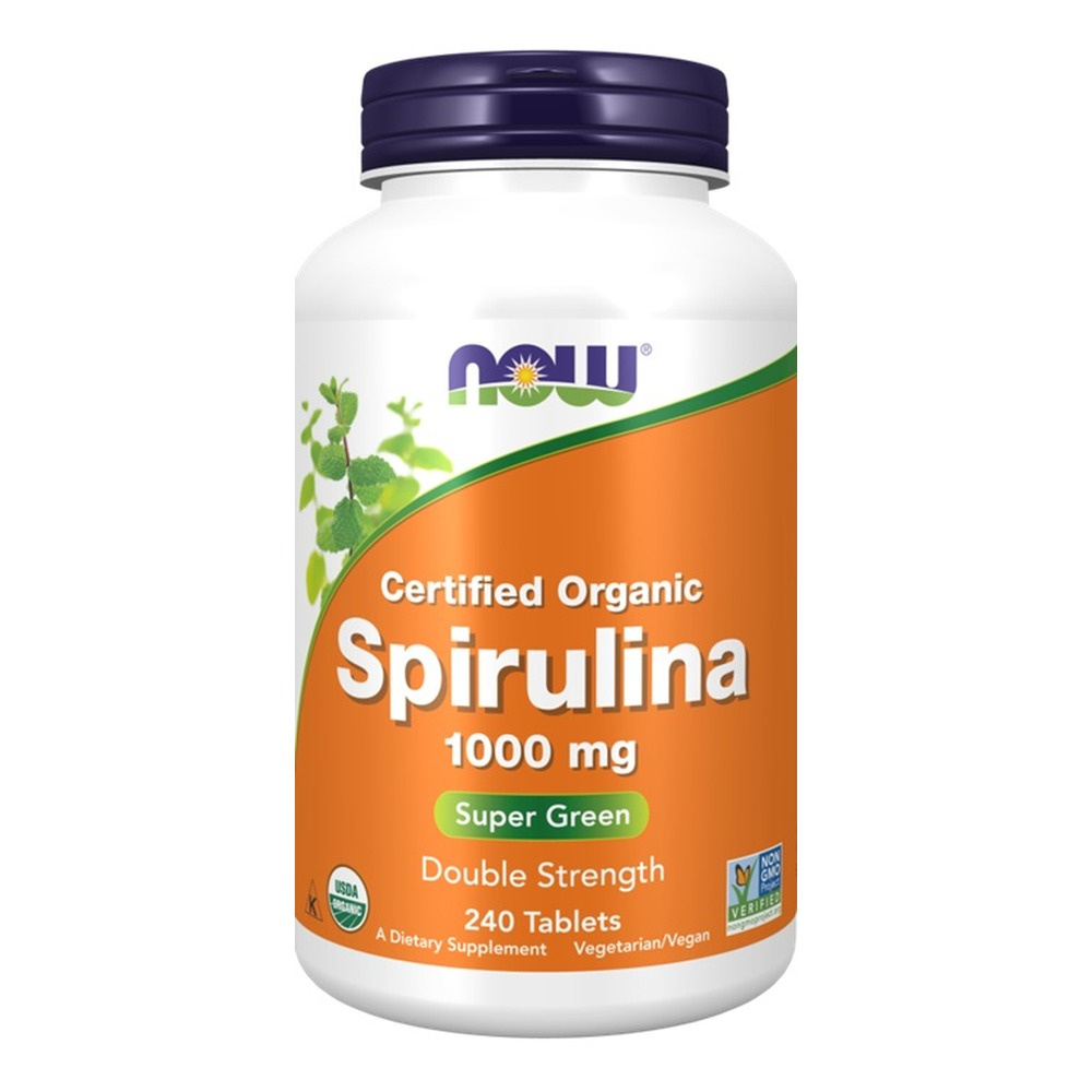 Now Foods Spirulina 1000mg Wspiera Układ Krążenia Immunologiczny i Detoksykację 240 Tabletek