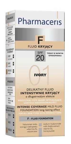 Pharmaceris Intense Coverage Delikatny Fluid Intensywnie Kryjący 01 Ivory 30ml