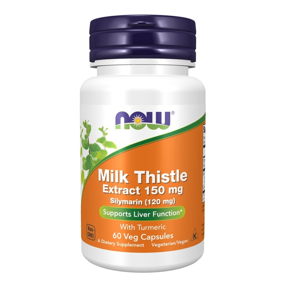Now Foods Milk Thistle Extract with Turmeric 150mg Ostropest Plamisty 60 Kapsułek