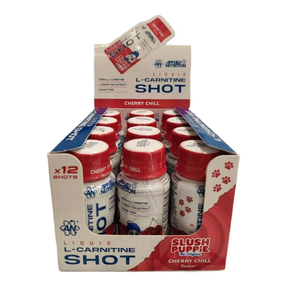 Applied Nutrition Liquid L-Carnitine Shot, Slush Puppie Cherry Chill - 12 x 60 ml.