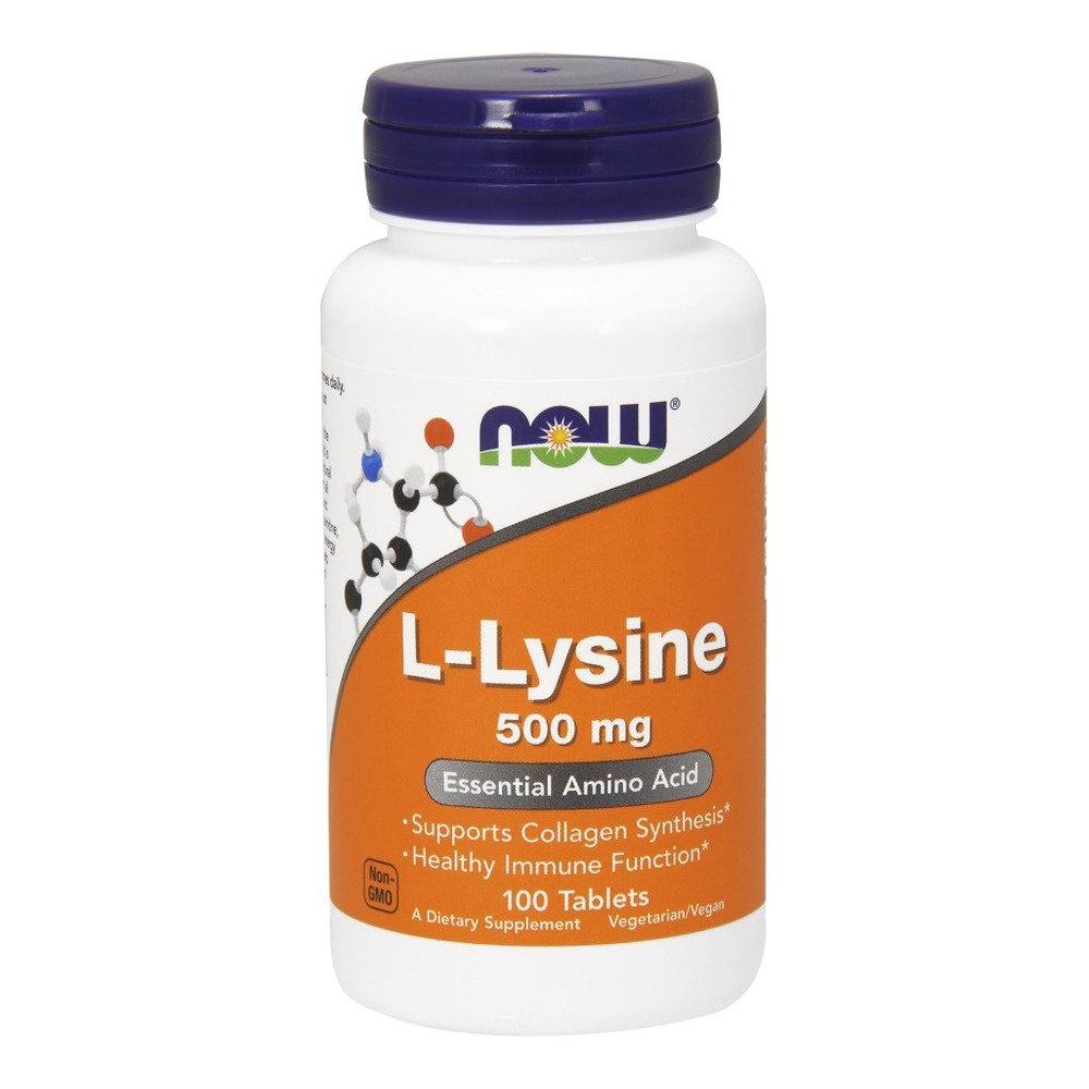 NOW Foods L-Lysine 500 mg Wsparcie Odporności Skóry i Regeneracji 100 Tabletek