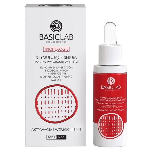 BasicLab Dermocosmetics Trichologis Serum Stymulujące Przeciw Wypadaniu Włosów z Egzozomem 1% Adenozyna 30ml